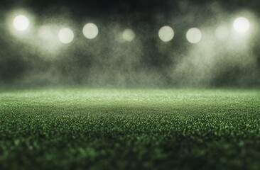 Naklejka premium Dramatic Stadium Grass Under Spotlight