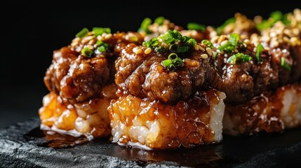 Tender Wagyu Sushi with Rich Marbling and Flavor