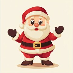 Obraz premium A Cheerful Santa Claus Cartoon Illustration for Christmas Festive Greetings