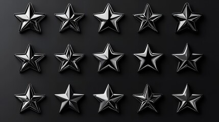 one - five stars on a blue background. concept of rating service. success in business