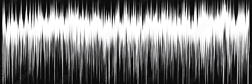 Aufkleber abstract black and white soundwave pattern representing audio visualization