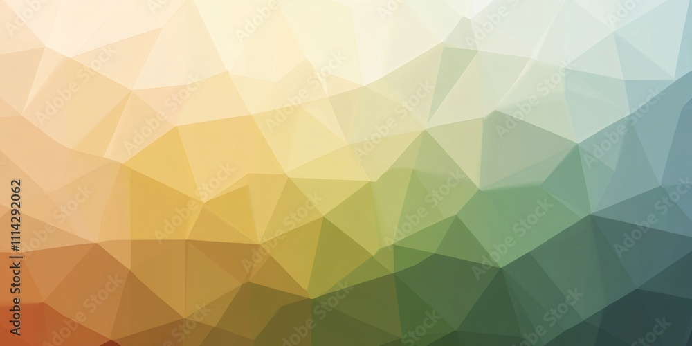 Poster vibrant yellow to deep green low poly triangular geometric background with a striking gradient effec