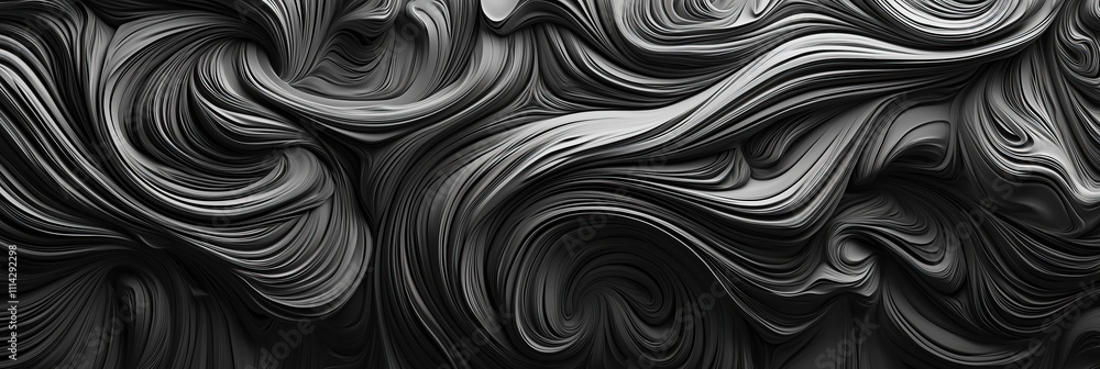 Poster abstract gray waves smooth flowing texture