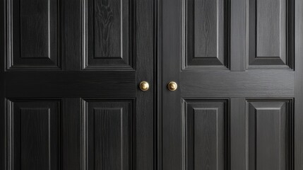 Minimalist luxury setting with black wood molding panels, highlighting sophisticated design and clean lines