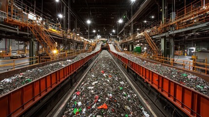 Obraz premium Recycling Plant: A Glimpse into the Modern Waste Management System