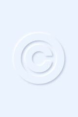 © copyright symbol on light blue background