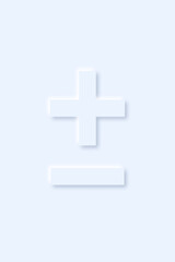 Fototapeta premium plus-minus sign on light blue background