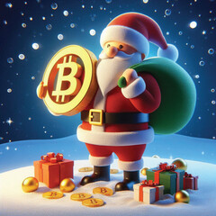 Santa, Bitcoin, Gifts and Family Fun, Christmas