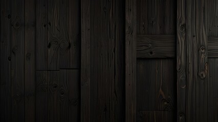 Obraz premium dark wood planks background Generative AI