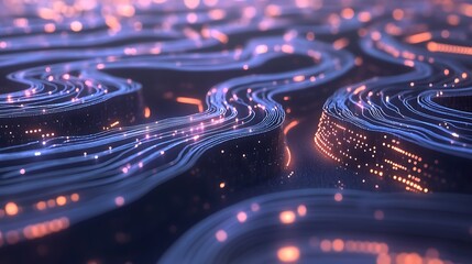 AI Neural Network Data Flow Concept Artwork