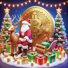 Santa, Bitcoin, Gifts and Family Fun, Christmas