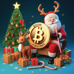 Santa, Bitcoin, Gifts and Family Fun, Christmas