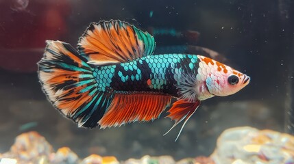 Stunning Multicolored Betta Splendor: A Vibrant Aquarium Jewel