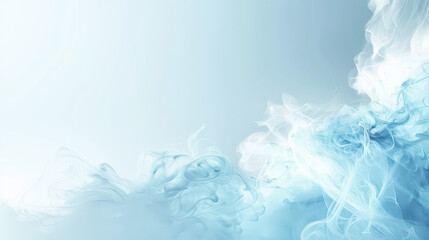 Abstract, white 3D smoke patterns, with soft, glowing edges on a black background