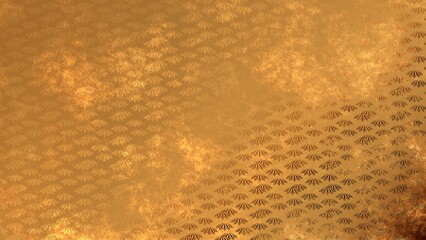 金色の和柄模様・背景