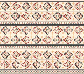 Southwest Aztec geometric Native American Mexican Navajo tribal ethnic seamless pattern fabric colorful design vector for textile printing