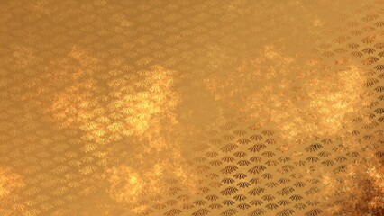 金色の和柄模様・背景