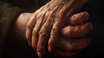 Detailed close-up of hands holding an object, showing realistic skin texture and warmth