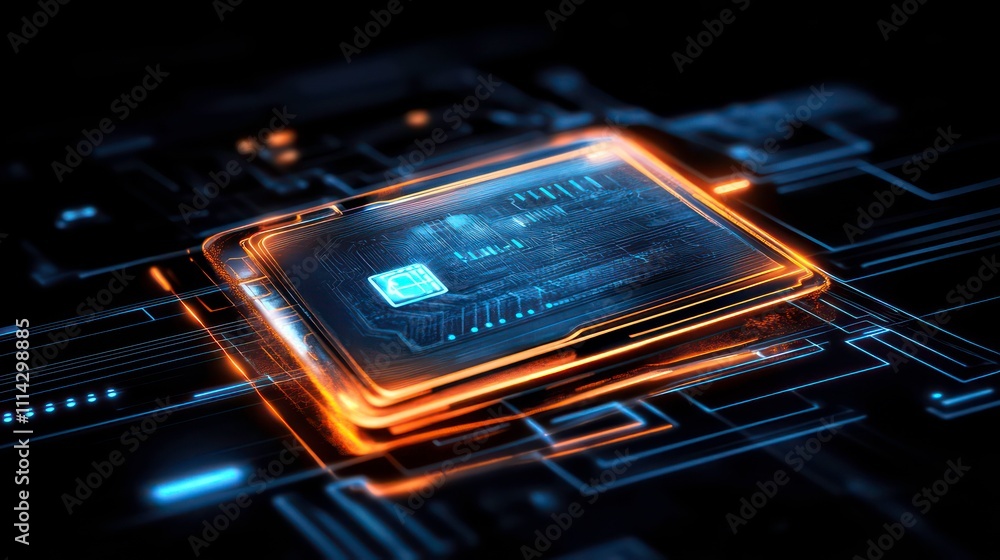 Poster A conceptual design showing a secure digital wallet with glowing encryption symbols.