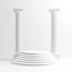 Obraz premium Elegant white pillars and stage for presentations