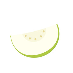 Guava. Juicy flesh and a strong sweet aroma fruit. Vector guava cartoon illustration isolated on white background.