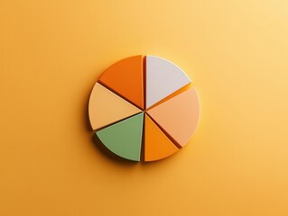 Fototapeta premium Pie chart displaying retail sales by demographics, symbolizing the purchasing habits of different consumer groups