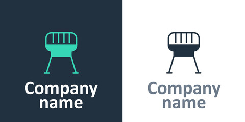 Logotype Barbecue grill icon isolated on white background. BBQ grill party. Logo design template element. Vector