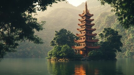 Majestic Tran Quoc Pagoda Surrounded by Nature