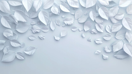 White geometric leaves 3d tiles texture Background