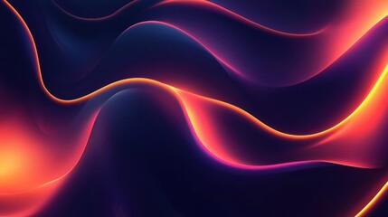Abstract Neon Waves: A Symphony of Orange and Purple Hues