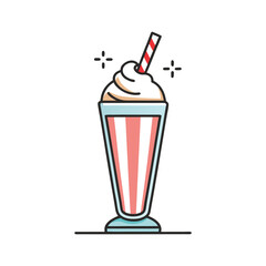 Chocolate Milkshake Vector - Delicious Dessert Beverage Illustration for Modern Food Designs