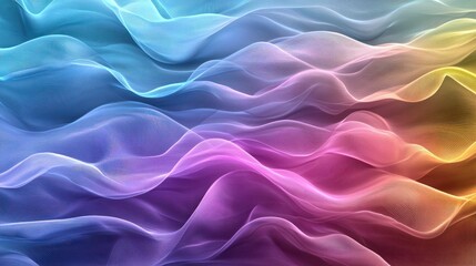 Fototapeta premium Abstract Rainbow Waves: A Serene Digital Artwork