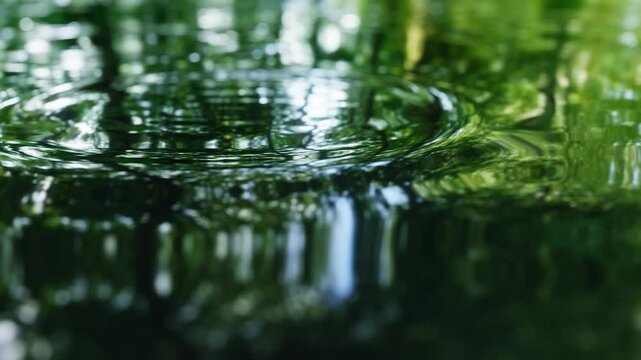 雨粒や水滴によって水面に拡がる美しい波紋