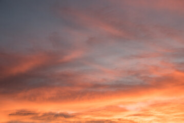 sunset sky with yellow orange and pink clouds