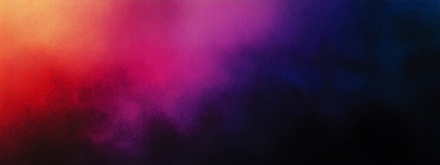 Background of empty dark room with concrete floor. Empty walls, neon light, smoke