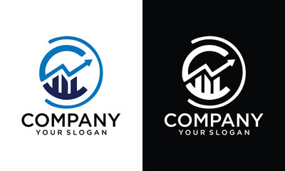 Creative Letter C Finance and Marketing concept logo designs for Graph, Stats and Finance. Vector illustration