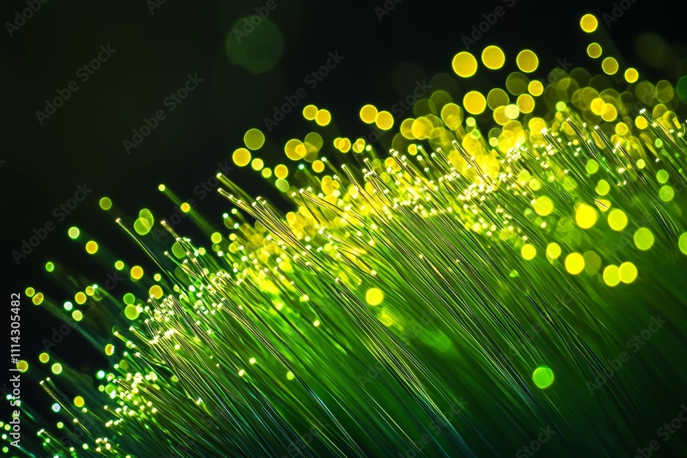 Aufkleber a shimmering green abstract background with bokeh glitter. magical blurred lights and sparkles creat