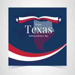 Texas Independence Day Banner. Happy Texas Independence Day March 2nd Background Template. Freedom Holiday Banner With Texas Flag Red and Blue Background for Website, Header, Cover, invitation card