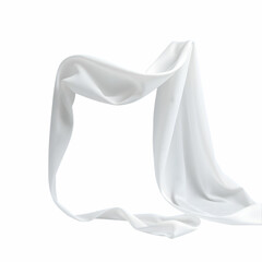 Smooth elegant transparent white cloth separated on gray background