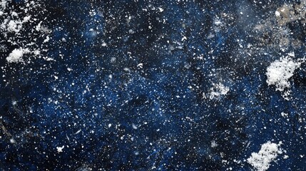 Obraz premium Starry night sky with snowflakes on dark background