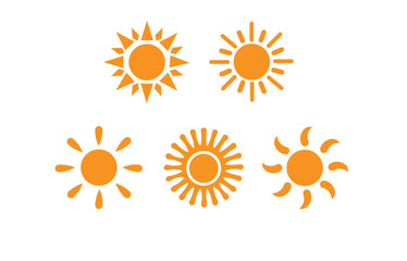 sun flat icon set, abstract, sun icon set
