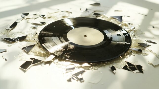 Broken Vinyl Record Shattered Glass Art Conceptual Photography - Powered by Adobe