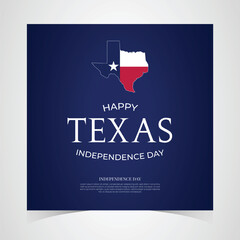 Texas Independence Day Banner. Happy Texas Independence Day March 2nd Background Template. Freedom Holiday Banner With Texas Flag Red and Blue Background for Website, Header, Cover, invitation card