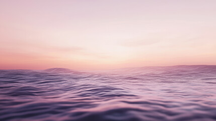 Obraz premium serene ocean view at sunset, showcasing gentle waves and pastel sky. tranquil atmosphere evokes sense of peace and calmness, perfect for nature lovers