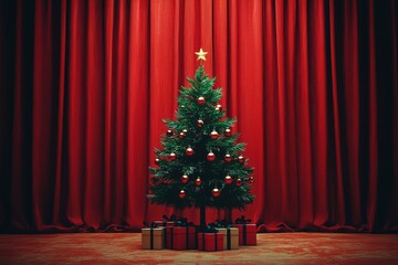 Christmas adornments. Seasonal background for Christmas and New Year greetings.