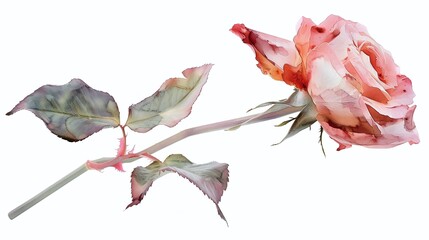 Elegant arrangement of roses and delicate wildflowers in a soft watercolor style.