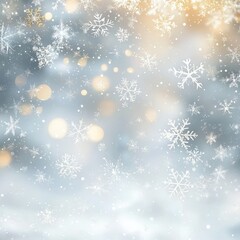Fototapeta premium Magical winter snowfall with shimmering lights