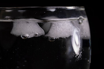 cold mineral water with a lot of gases and bubbles