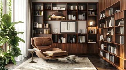 Cozy Library Interior Design