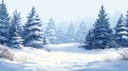 PNG A snowy landscape with many pine trees covered in snow background outdoors scenery.